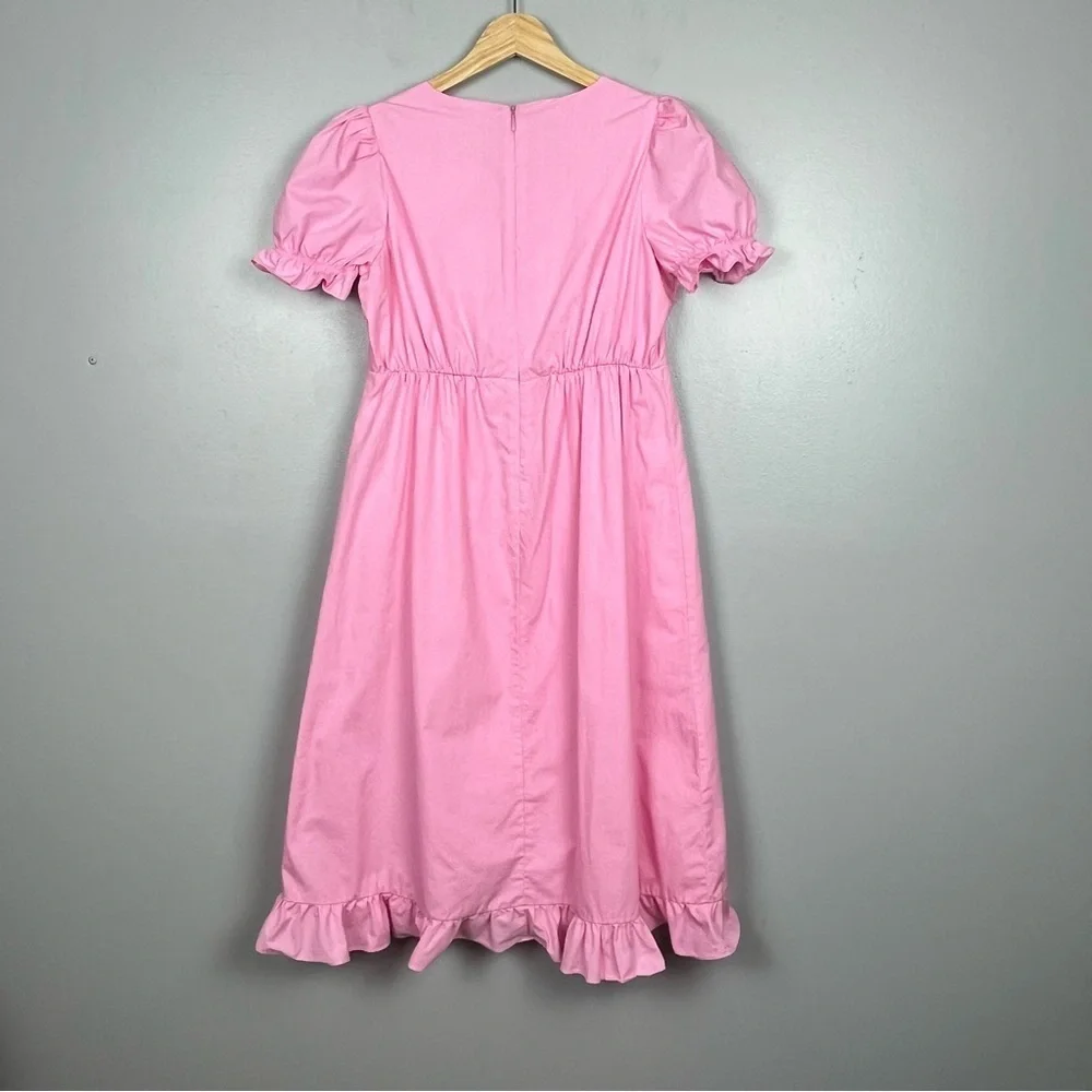A Loves A girls pink faux wrap ruffle trimmed 100% cotton dress, large.